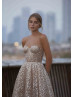 Strapless Glitter Lace Formal Precious Party Dress